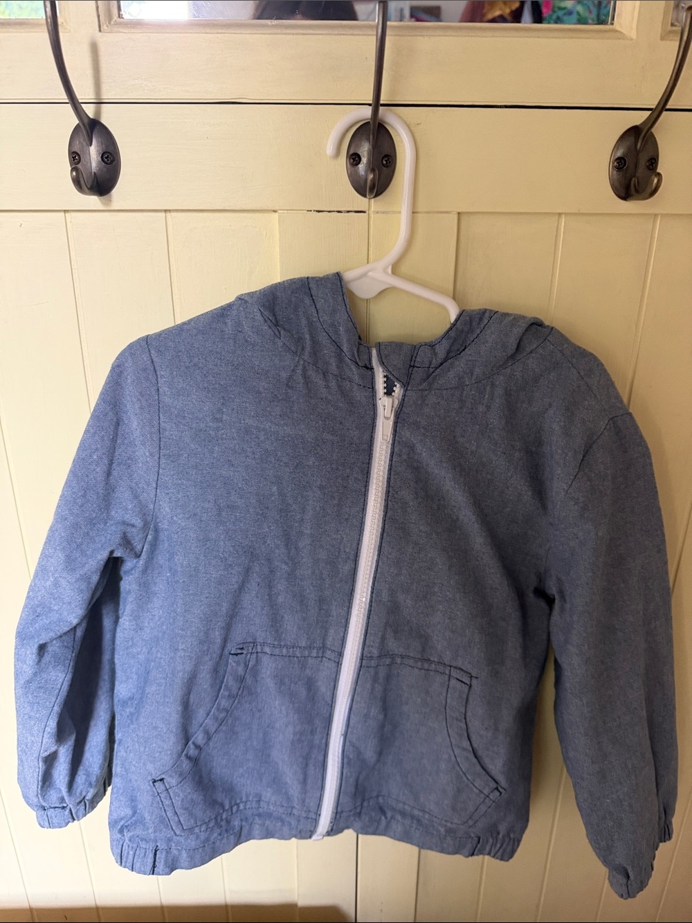 wonder nation Light Blue Hooded Jean-Style Zip Jacket